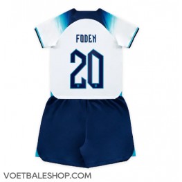 Engeland Phil Foden #20 Thuis tenue Kids WK 2022 Korte Mouw (+ Korte broeken)