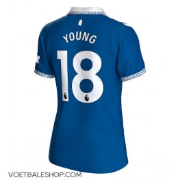 Everton Ashley Young #18 Thuis tenue Dames 2023-24 Korte Mouw