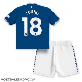 Everton Ashley Young #18 Thuis tenue Kids 2023-24 Korte Mouw (+ Korte broeken)