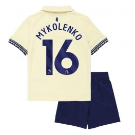 Everton Vitaliy Mykolenko #16 Uit tenue Kids 2025-26 Korte Mouw (+ Korte broeken)