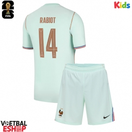 Frankrijk Adrien Rabiot #14 Uit tenue Kids WK 2026 Korte Mouw (+ Korte broeken)