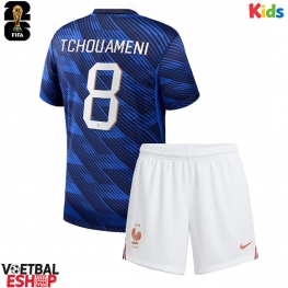 Frankrijk Aurelien Tchouameni #8 Thuis tenue Kids WK 2026 Korte Mouw (+ Korte broeken)