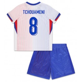 Frankrijk Aurelien Tchouameni #8 Uit tenue Kids EK 2024 Korte Mouw (+ Korte broeken)