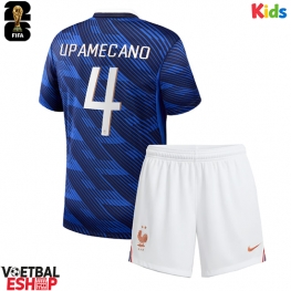 Frankrijk Dayot Upamecano #4 Thuis tenue Kids WK 2026 Korte Mouw (+ Korte broeken)