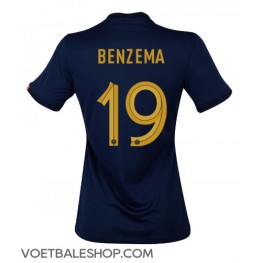 Frankrijk Karim Benzema #19 Thuis tenue Dames WK 2022 Korte Mouw
