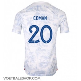 Frankrijk Kingsley Coman #20 Uit tenue WK 2022 Korte Mouw