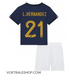 Frankrijk Lucas Hernandez #21 Thuis tenue Kids WK 2022 Korte Mouw (+ Korte broeken)