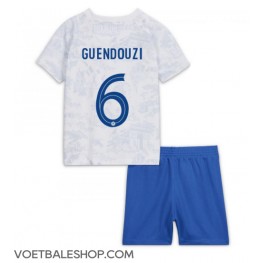 Frankrijk Matteo Guendouzi #6 Uit tenue Kids WK 2022 Korte Mouw (+ Korte broeken)
