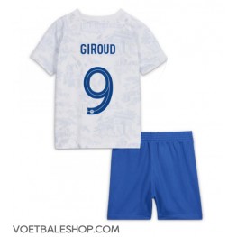Frankrijk Olivier Giroud #9 Uit tenue Kids WK 2022 Korte Mouw (+ Korte broeken)