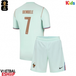 Frankrijk Ousmane Dembele #7 Uit tenue Kids WK 2026 Korte Mouw (+ Korte broeken)