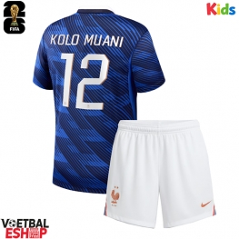 Frankrijk Randal Kolo Muani #12 Thuis tenue Kids WK 2026 Korte Mouw (+ Korte broeken)