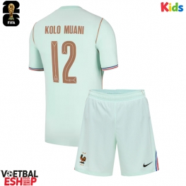 Frankrijk Randal Kolo Muani #12 Uit tenue Kids WK 2026 Korte Mouw (+ Korte broeken)