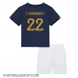 Frankrijk Theo Hernandez #22 Thuis tenue Kids WK 2022 Korte Mouw (+ Korte broeken)