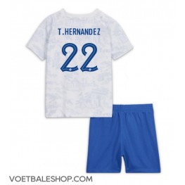 Frankrijk Theo Hernandez #22 Uit tenue Kids WK 2022 Korte Mouw (+ Korte broeken)