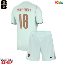 Frankrijk Warren Zaire-Emery #18 Uit tenue Kids WK 2026 Korte Mouw (+ Korte broeken)