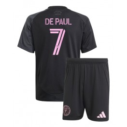 Inter Miami Rodrigo De Paul #7 Uit tenue Kids 2025-26 Korte Mouw (+ Korte broeken)