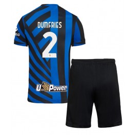 Inter Milan Denzel Dumfries #2 Thuis tenue Kids 2024-25 Korte Mouw (+ Korte broeken)