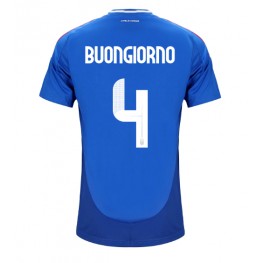 Italië Alessandro Buongiorno #4 Thuis tenue EK 2024 Korte Mouw