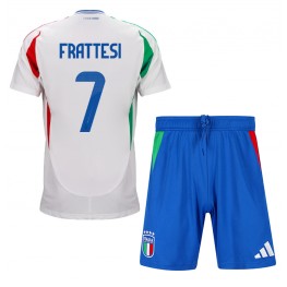 Italië Davide Frattesi #7 Uit tenue Kids EK 2024 Korte Mouw (+ Korte broeken)