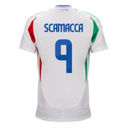 Italië Gianluca Scamacca #9 Uit tenue EK 2024 Korte Mouw