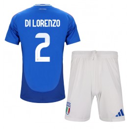 Italië Giovanni Di Lorenzo #2 Thuis tenue Kids EK 2024 Korte Mouw (+ Korte broeken)