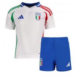 Italië Uit tenue Kids EK 2024 Korte Mouw (+ Korte broeken)
