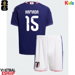 Japan Daichi Kamada #15 Thuis tenue Kids WK 2026 Korte Mouw (+ Korte broeken)