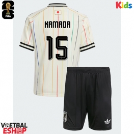 Japan Daichi Kamada #15 Uit tenue Kids WK 2026 Korte Mouw (+ Korte broeken)