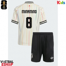 Japan Takumi Minamino #8 Uit tenue Kids WK 2026 Korte Mouw (+ Korte broeken)