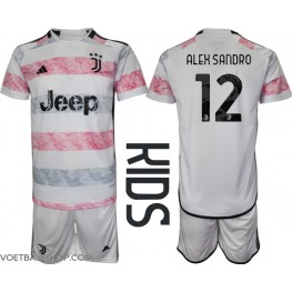 Juventus Alex Sandro #12 Uit tenue Kids 2023-24 Korte Mouw (+ Korte broeken)