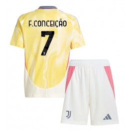 Juventus Francisco Conceicao #7 Uit tenue Kids 2024-25 Korte Mouw (+ Korte broeken)