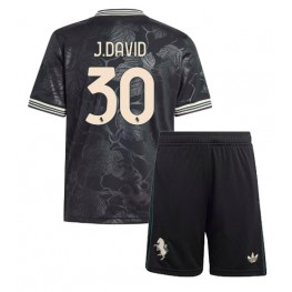 Juventus Jonathan David #30 Derde tenue Kids 2025-26 Korte Mouw (+ Korte broeken)