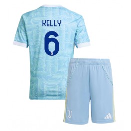 Juventus Lloyd Kelly #6 Uit tenue Kids 2025-26 Korte Mouw (+ Korte broeken)