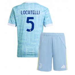 Juventus Manuel Locatelli #5 Uit tenue Kids 2025-26 Korte Mouw (+ Korte broeken)