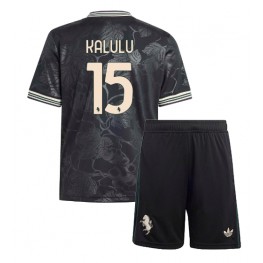 Juventus Pierre Kalulu #15 Derde tenue Kids 2025-26 Korte Mouw (+ Korte broeken)