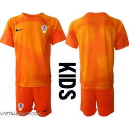 Kroatië Keeper Uit tenue Kids WK 2022 Korte Mouw (+ Korte broeken)