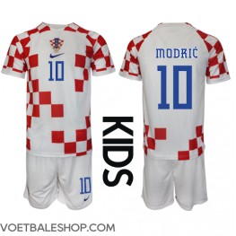 Kroatië Luka Modric #10 Thuis tenue Kids WK 2022 Korte Mouw (+ Korte broeken)