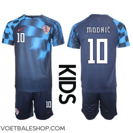 Kroatië Luka Modric #10 Uit tenue Kids WK 2022 Korte Mouw (+ Korte broeken)