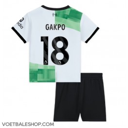 Liverpool Cody Gakpo #18 Uit tenue Kids 2023-24 Korte Mouw (+ Korte broeken)