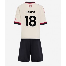 Liverpool Cody Gakpo #18 Uit tenue Kids 2025-26 Korte Mouw (+ Korte broeken)
