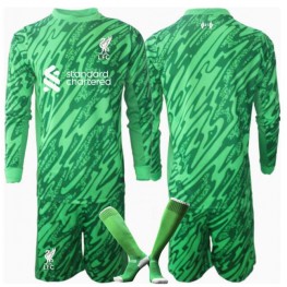 Liverpool Keeper Uit tenue Kids 2024-25 Lange Mouw (+ Korte broeken)