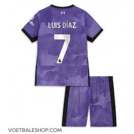 Liverpool Luis Diaz #7 Derde tenue Kids 2023-24 Korte Mouw (+ Korte broeken)