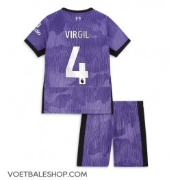 Liverpool Virgil van Dijk #4 Derde tenue Kids 2023-24 Korte Mouw (+ Korte broeken)