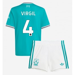 Liverpool Virgil van Dijk #4 Derde tenue Kids 2025-26 Korte Mouw (+ Korte broeken)