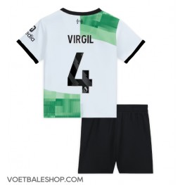 Liverpool Virgil van Dijk #4 Uit tenue Kids 2023-24 Korte Mouw (+ Korte broeken)