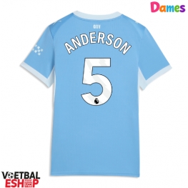 Manchester City Elliot Anderson #5 Thuis tenue Dames 2026-27 Korte Mouw