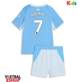 Manchester City Iliman Ndiaye #7 Thuis tenue Kids 2026-27 Korte Mouw (+ Korte broeken)