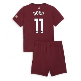 Manchester City Jeremy Doku #11 Derde tenue Kids 2024-25 Korte Mouw (+ Korte broeken)