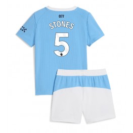 Manchester City John Stones #5 Thuis tenue Kids 2025-26 Korte Mouw (+ Korte broeken)