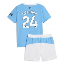 Manchester City Josko Gvardiol #24 Thuis tenue Kids 2025-26 Korte Mouw (+ Korte broeken) Manchester City Josko Gvardiol #24 Thuis tenue Kids 2025-26 Korte Mouw (+ Korte broeken)